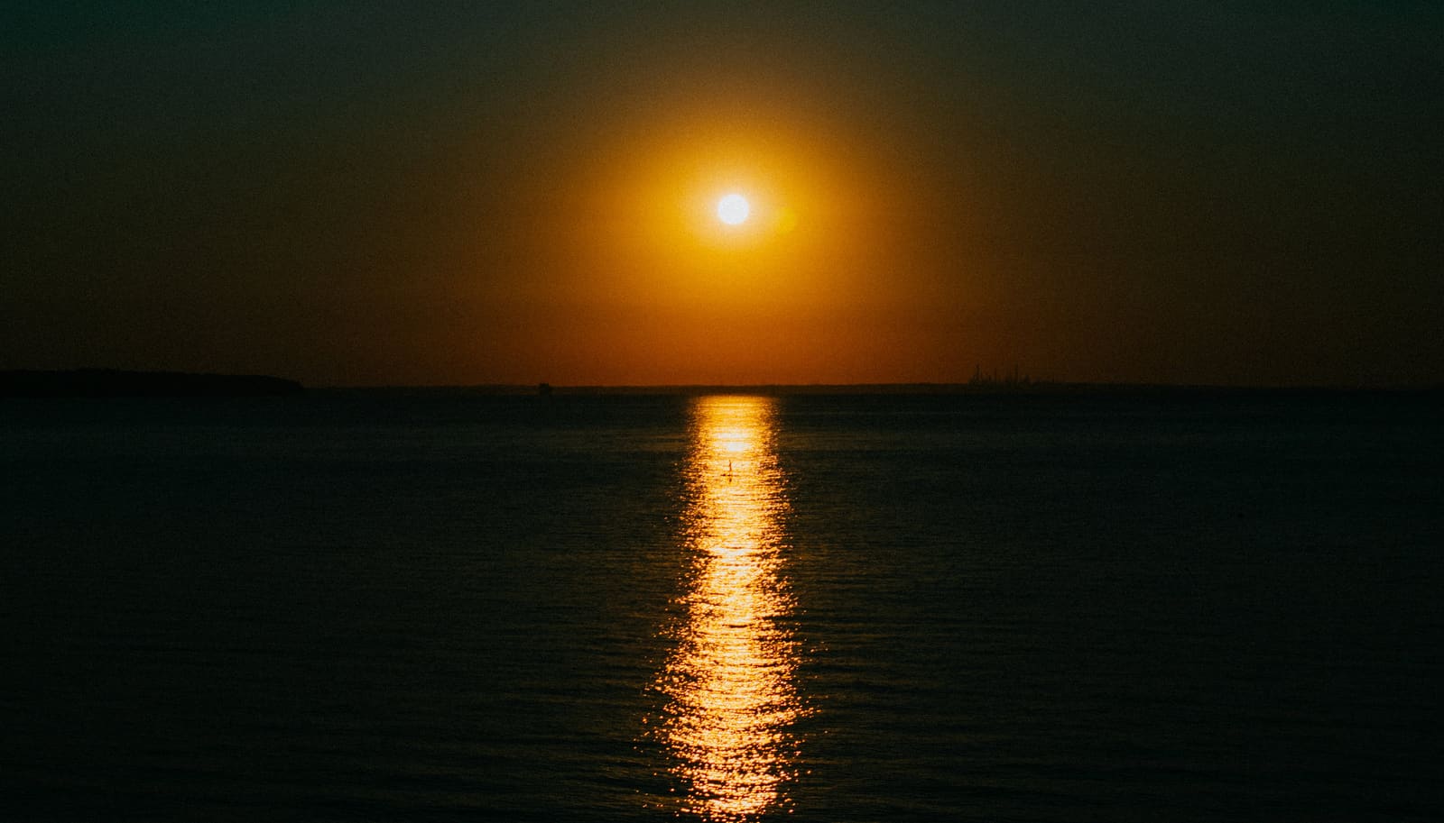 The sun going down over the Solent